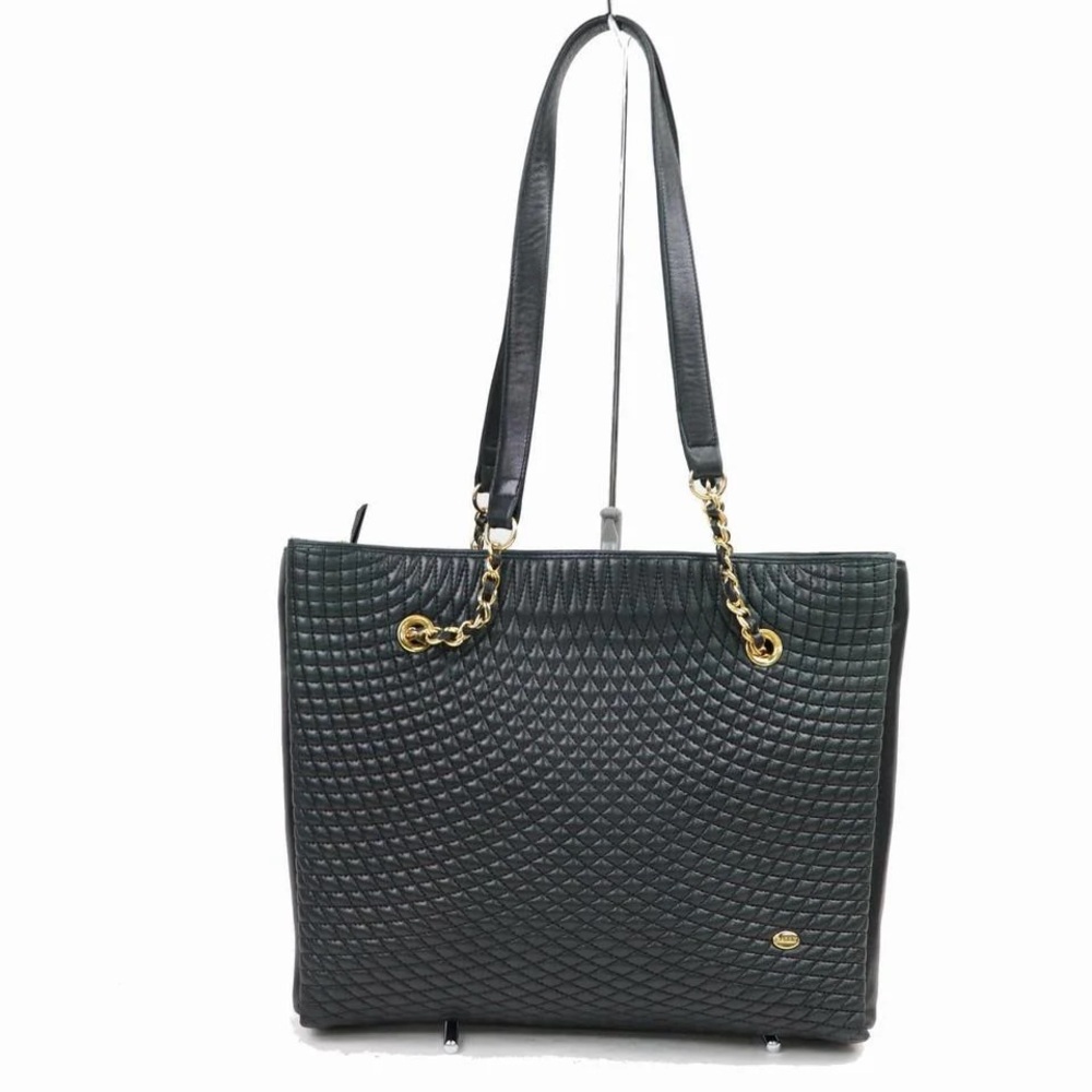 Bally Black Quilted Leather Chain Tote 870114
